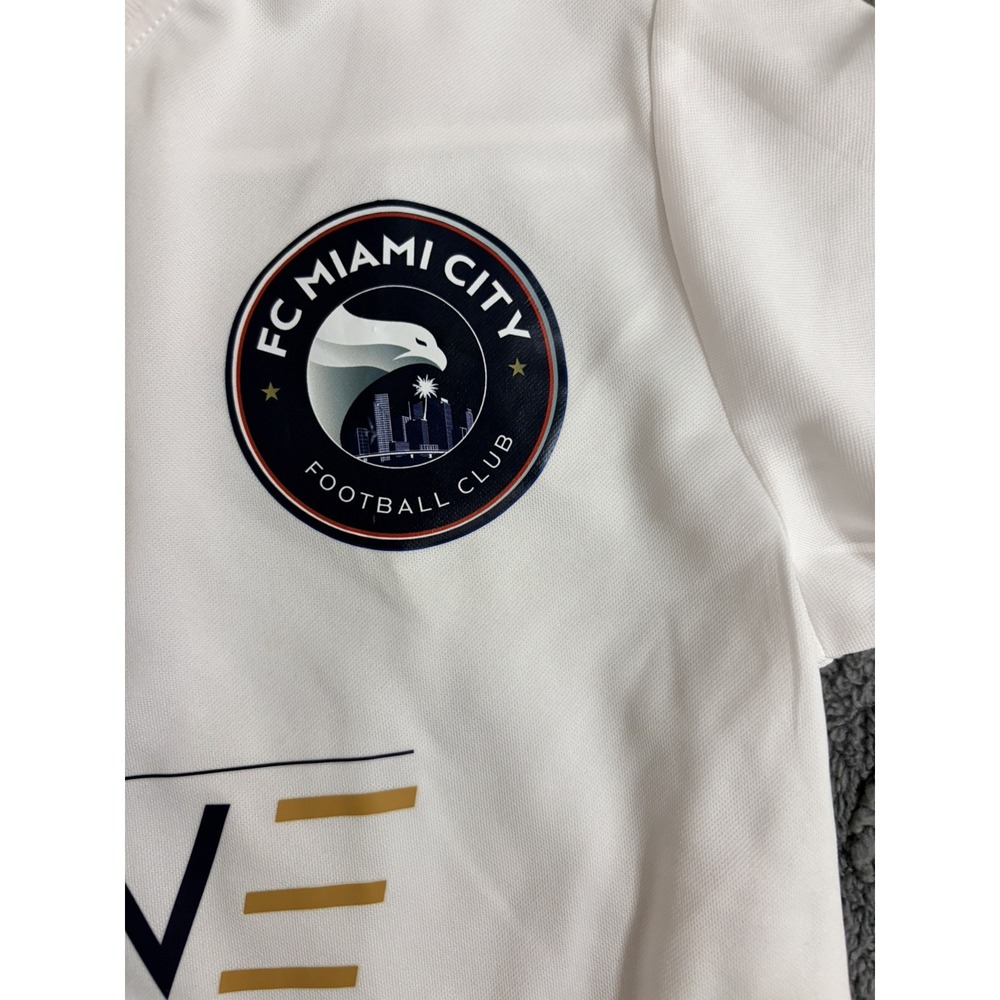 Nike FC Miami City White Soccer Jersey #4 STRIVE Football Group Kids Medium - Picture 2 of 5
